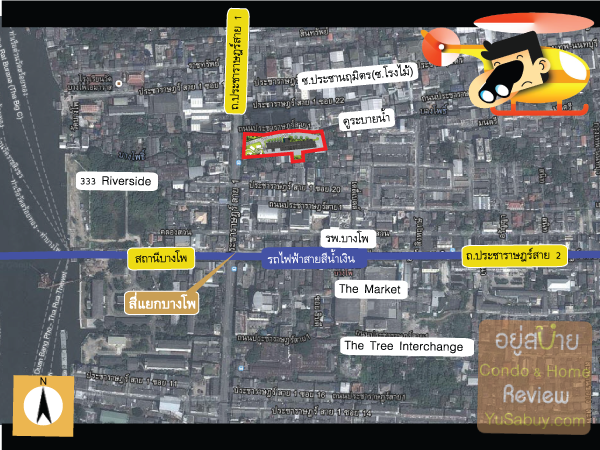 แผนที่และตำแหน่งที่ตั้งคอนโด The Tree Bangpo Station (เดอะทรี บางโพ สเตชั่น)